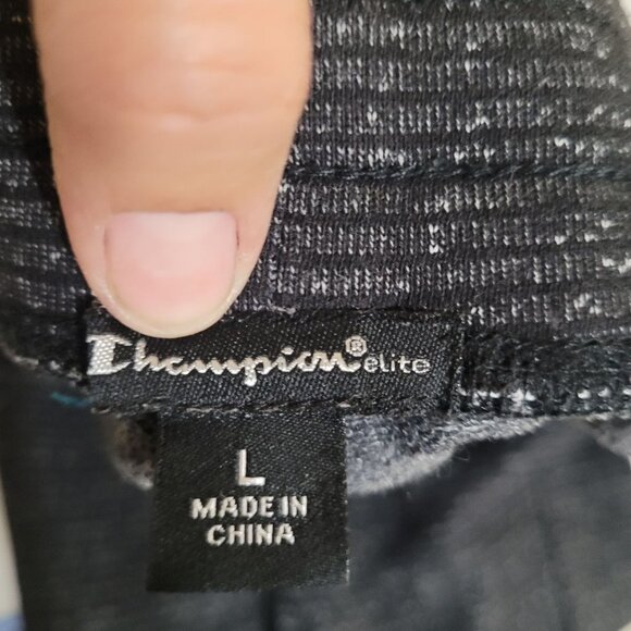 Champion Elite Womens Black & Gray Striped Joggers Pockets Fitted Size L - Picture 2 of 8